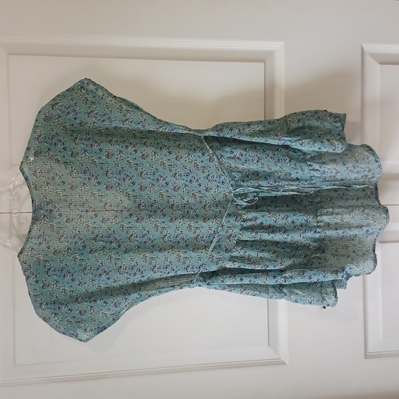 eyelash couture boho high low tie floral top blouse - M - Picture 2 of 6